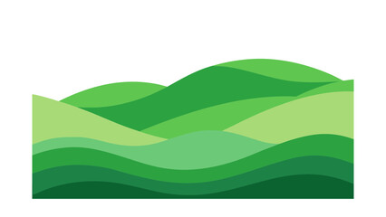 Obraz premium nature background layered green hills flat design for web and graphic design
