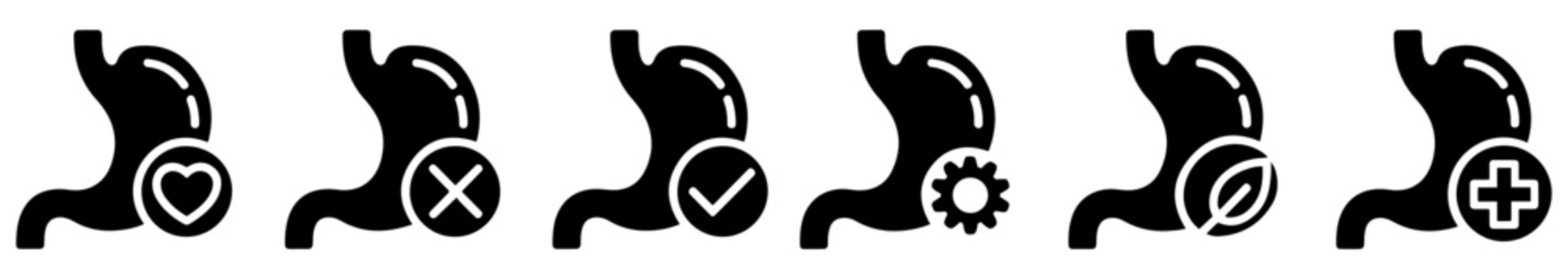 digestion digestive system icon set
