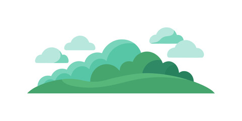 Obraz premium soft bubbly green hills cloud like shapes for web and graphic design