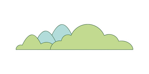 Fototapeta premium soft bubbly green hills cloud like shapes for web and graphic design