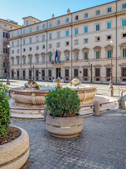 A detail view of Palazzo Chigi the seat of the Italian Government since 1961