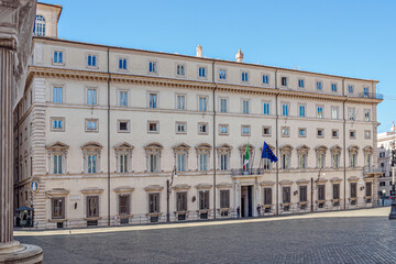 A detail view of Palazzo Chigi the seat of the Italian Government since 1961