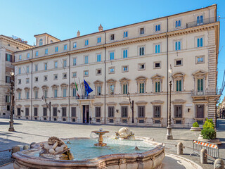A detail view of Palazzo Chigi the seat of the Italian Government since 1961