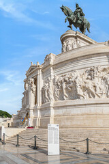 A detail view of the Altare della Patria in Venezia square in Rome