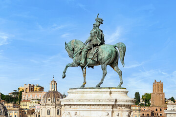 A detail view of the Altare della Patria in Venezia square in Rome