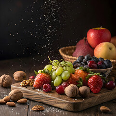 Fresh Berries and Fruits Healthy Food Background