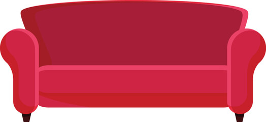 red sofa isolated on white