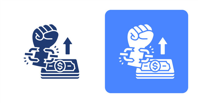 Freedom GlyphTwo-tone color and contrasting background icon illustration