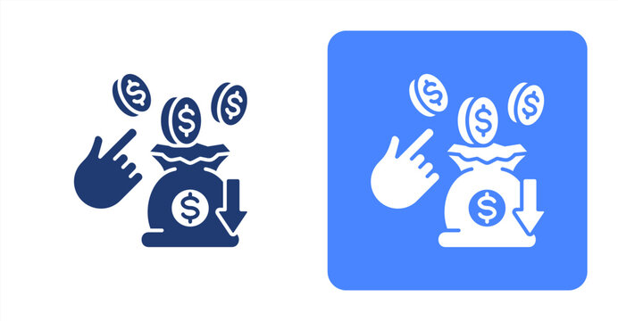 Income GlyphTwo-tone color and contrasting background icon illustration