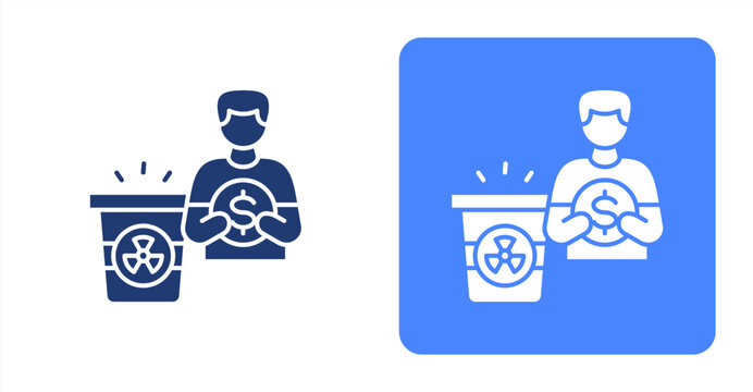 Residual GlyphTwo-tone color and contrasting background icon illustration