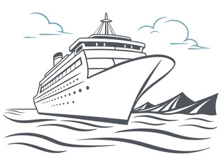 massive cruise liner maritime tourism concept isolated on white background