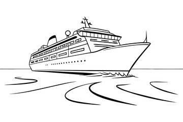 large cruise ship ocean travel luxury vessel isolated on white background