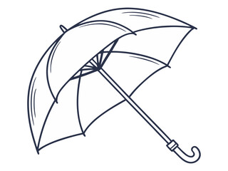 Open umbrella protection concept isolated on bright white background