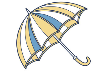 Open umbrella rainy weather safety concept isolated on white background