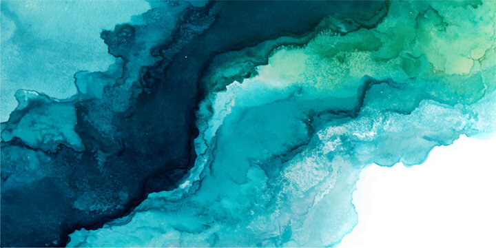 abstract background, the texture of the mineral stone Amazonite. Underwater patterns of swirling ink and luminescent water inspire a nature-themed painting, perfect as background wallpaper.