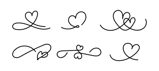 Hand drawn love heart with decorative flourish. Romantic design for valentine&rsquo;s day, greeting cards, and social media.png and vector illustration on transparent background