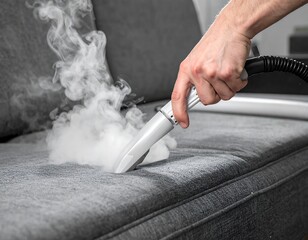 Upholstery cleaning with a steam cleaner