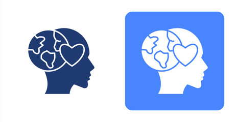 Awareness GlyphTwo-tone color and contrasting background icon illustration