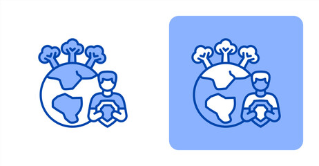 Protection Line ColorTwo-tone color and contrasting background icon illustration