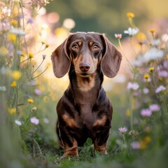 Proud Dachshund Portrait in Warm Afternoon Light
