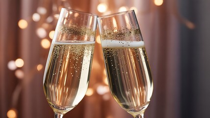 two glasses of champagne on the table