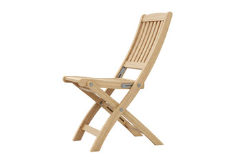 Wooden folding chair isolated on transparent background