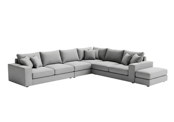 Modern sectional sofa isolated on transparent background