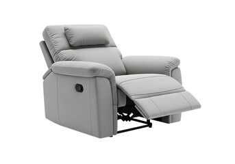Gray recliner chair isolated on transparent background