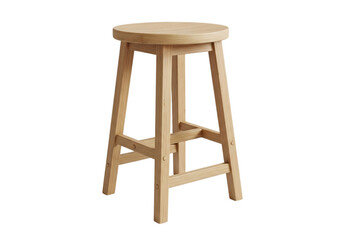 Wooden stool isolated on transparent background