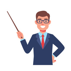 Teacher Pointing Illustration &ndash; Professional Instructor Presentation Vector Art