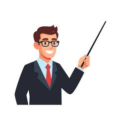 Teacher Pointing Illustration &ndash; Professional Instructor Presentation Vector Art