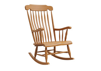 Wooden rocking chair isolated on transparent background