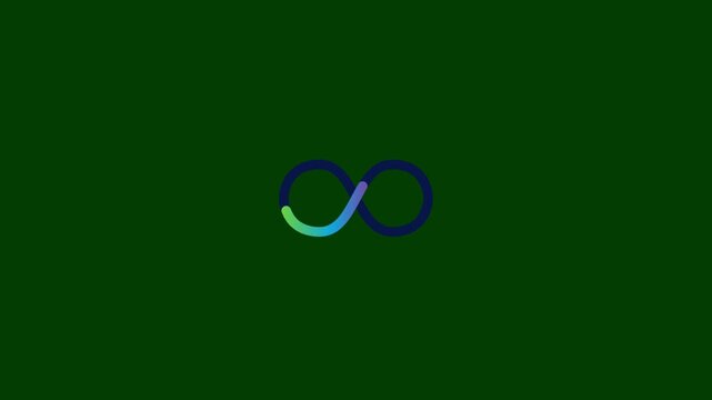 Infinity Loading Loop: Colorful Gradient Stroke Animation on Dark Green