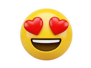 Smiling face with heart-eyes emoji isolated on transparent background