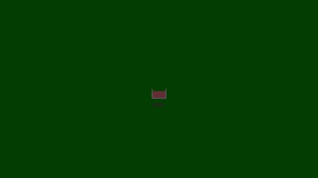 Dump Truck Unloading Soil Animation on Green Background