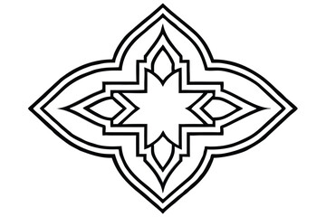 Obraz premium moroccan pattern line art silhouette vector illustration