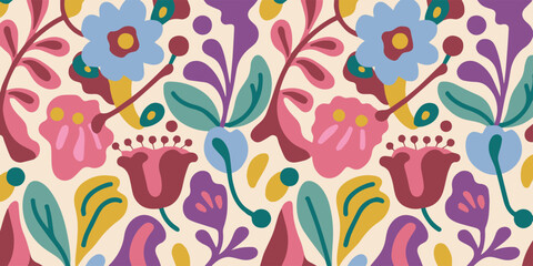 flower motif colorful vector illustration for surface design © AIcon Star