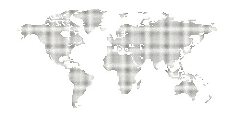 Obraz premium Vector dotted world map, global geography illustration