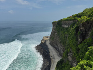 Beautiful landscape of cliff and the ocean at Bali, Indonesia