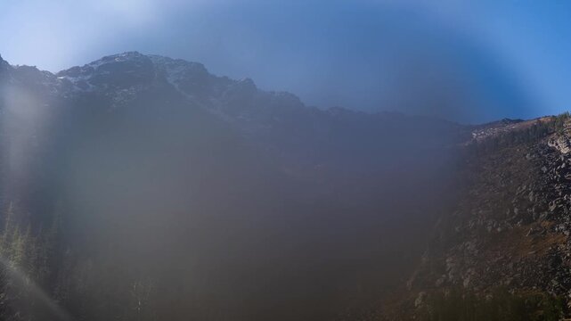 Fog clearing from lens timelapse 