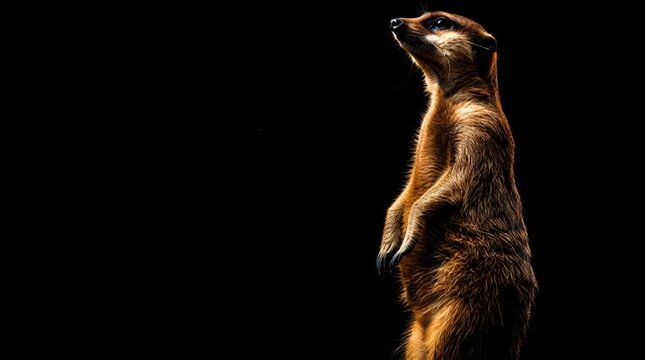 meerkat on black background