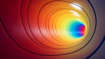 Vibrant concentric circles with rainbow effect