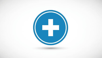 Obraz premium Blue Medical Plus Sign Icon.