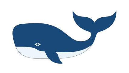 Obraz premium Blue Whale Illustration Side View.