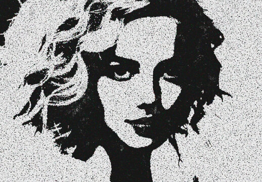 Black And Gray Stamp Ink Print Photo Effect