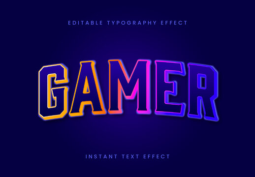 Colorful Gaming Text Effect Neon Gradient Gamer Font