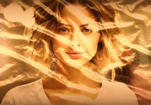 Golden Plastic Wrap Photo Effect