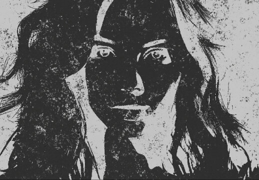 Gray Stamp Ink Print Photo Effect