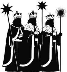 Three wise men with stars