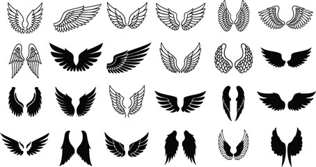 Collection of angel wing silhouettes